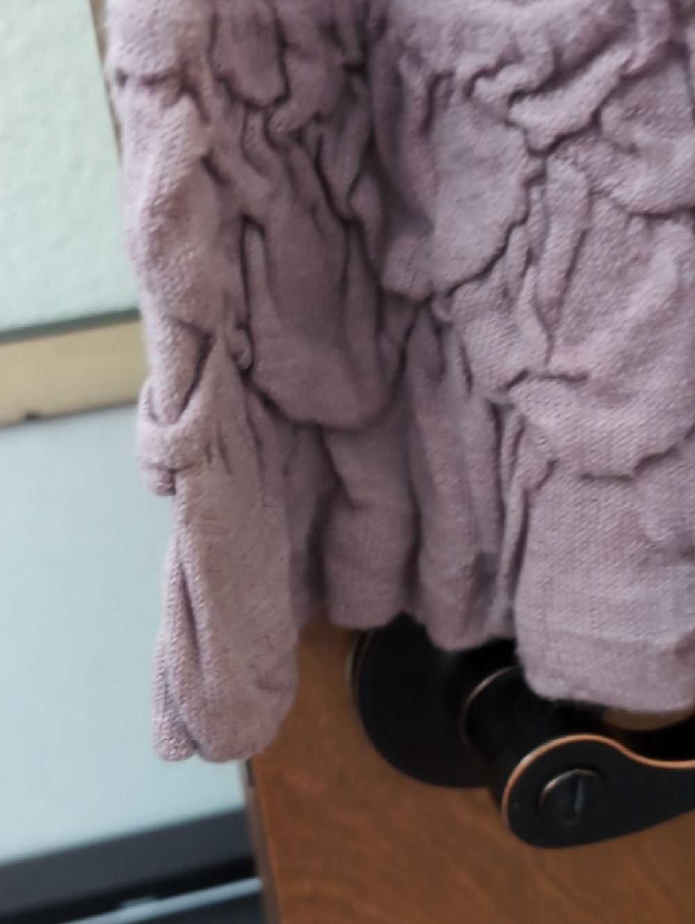 Bundle Of 2 Ruffled Open-Front Cardigan Sweaters - Lavender and Light Gray - Picture 3 of 9